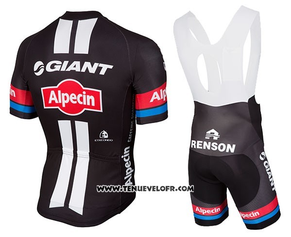2016 Maillot Ciclismo Giant Alpecin Noir et Rouge Manches Courtes et Cuissard